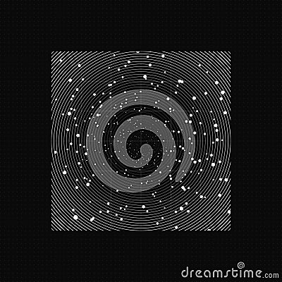 Abstract space background. Minimalist cosmos concept vector illustration. Black color science background. Digital data Vector Illustration