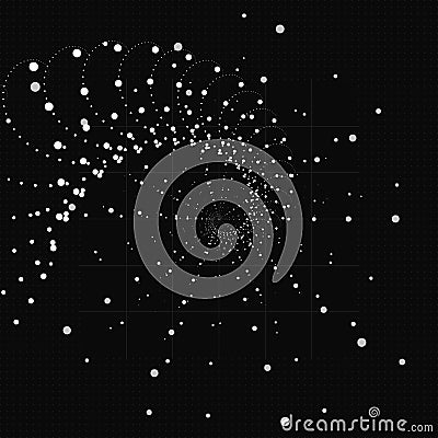 Abstract space background. Minimalist cosmos concept vector illustration. Black color science background. Digital data Vector Illustration