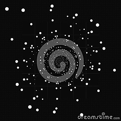 Abstract space background. Minimalist cosmos concept vector illustration. Black color science background. Digital data Vector Illustration