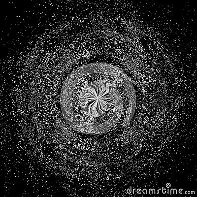 Abstract space composition with particles. Particle vortex Vector Illustration