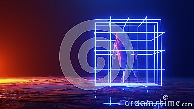 Abstract space ,exploration of the the Planet`s Surface. Space Travel, Universe Concept. 3d render Stock Photo