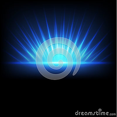 Abstract spark light blue isolate on black background, vector & illustration Vector Illustration