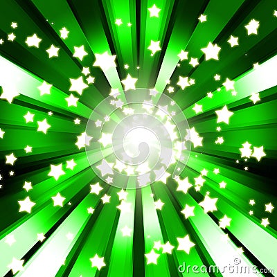 Abstract sparkle star green background Stock Photo