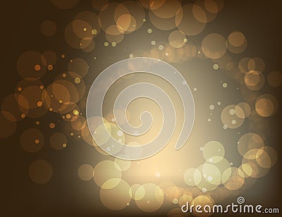 Abstract Sparkling Golden Holiday Background bokeh effect. Vector Illustration