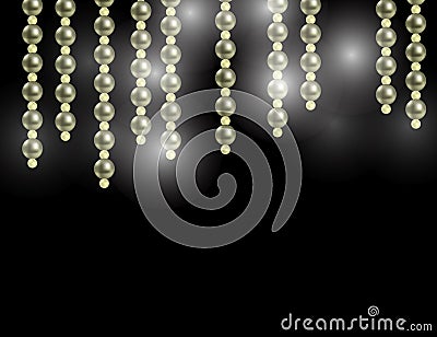 Abstract Sparkling Holiday Background with Shining Stars and Pearls. Vector Illustration