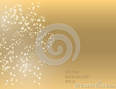 Abstract Sparkling Stars on Golden Holiday Background Vector Illustration