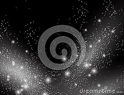 Abstract Sparkling Stars Holiday Background with space for your text. Vector Illustration