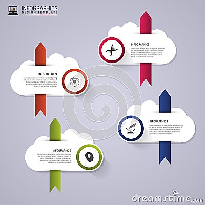 Abstract speech bubbles. Infographics. Clouds shape concept. Modern design template. Vector illustration Vector Illustration