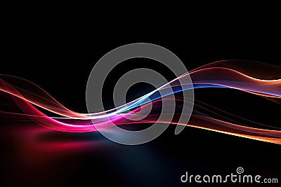 Abstract Speed light trails effect path, fast moving neon futuristic technology background, future virtual reality, motion effect Stock Photo