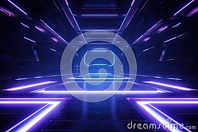 Abstract Speed light trails effect path, fast moving neon futuristic technology background, future virtual reality, motion effect Stock Photo