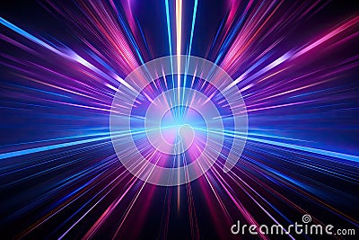 Abstract Speed light trails effect path, fast moving neon futuristic technology background, future virtual reality, motion effect Stock Photo