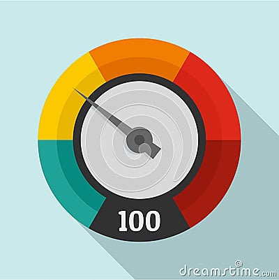 Abstract speedometer icon, flat style Vector Illustration