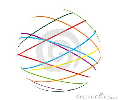 Abstract sphere from color lines Vector Illustration