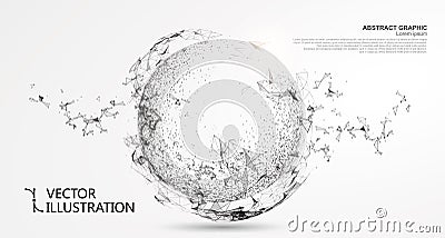 Abstract sphere, internet connection. Vector Illustration