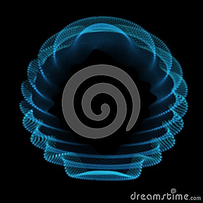 Abstract sphere of noise points array. Grid vector illustration. Vector Illustration
