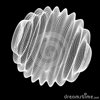 Abstract sphere of noise points array. Grid vector illustration. Vector Illustration