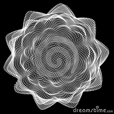 Abstract sphere of noise points array. Grid vector illustration. Vector Illustration