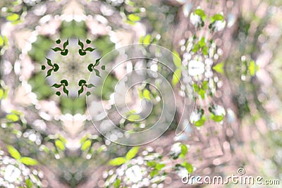 Abstract sphere pattern obtained by processing bokeh circles with sunlight. Stock Photo