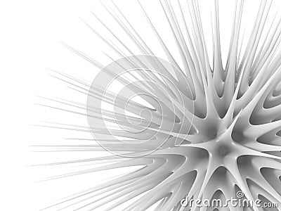 Abstract Sphere With Sharp Thorns White Background Stock Photo