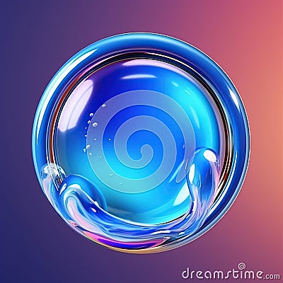 Abstract spherical glass orb, modern 3d wallpaper, illustration Cartoon Illustration