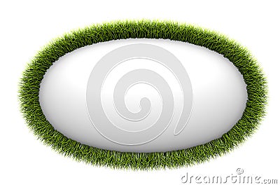 Abstract spheroid framed with green grass Cartoon Illustration