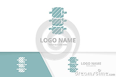 Abstract spine bone logo. Vertebral column, chiropractic logotype design template. Vector Illustration