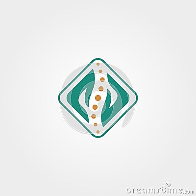 Abstract spine logo with hand symbol Vector Illustration