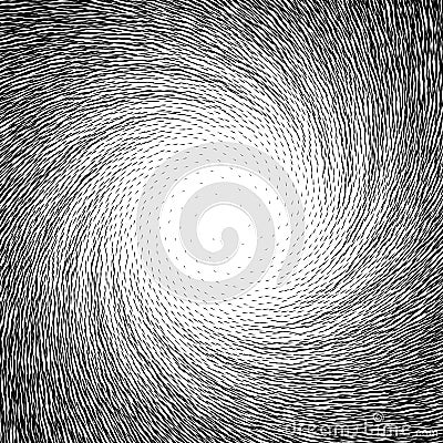 Abstract spiral background. Black and white halftone stipple dots pattern Vector Illustration