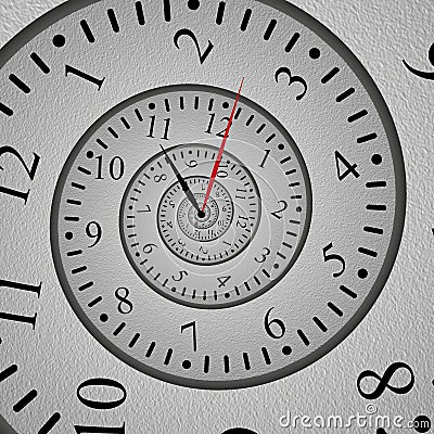 Abstract spiral clock fractal effect, twisted dial and original design Stock Photo