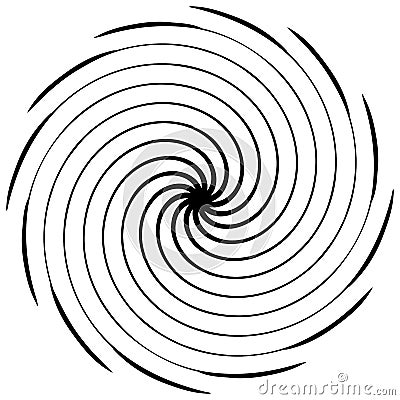 Abstract spiral element. Concentric, radial, radiating lines. Ab Vector Illustration