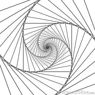 Abstract spiral lines black and white vector background Vector Illustration