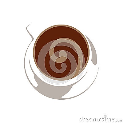 Abstract spiral shape inside cup of coffee Vector Illustration