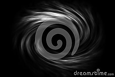 Abstract spiral smoke with white fog on black background Stock Photo