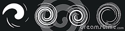 Abstract spiral, swirl, twirl design element. Curlicue, rotating shape. Volute, vortex, helix element Vector Illustration