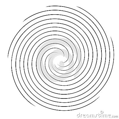 Abstract spiral, swirl, twirl design element. Curlicue, rotating shape. Volute, vortex, helix element Vector Illustration
