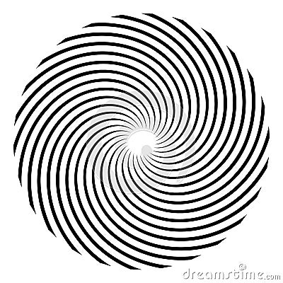 Abstract spiral, swirl, twirl design element. Curlicue, rotating shape. Volute, vortex, helix element Vector Illustration