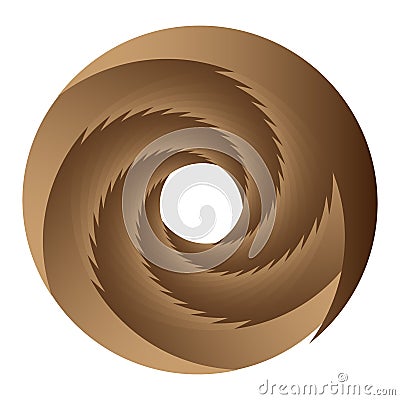 Abstract spiral, swirl, twirl design element. Curlicue, rotating shape. Volute, vortex, helix element Vector Illustration