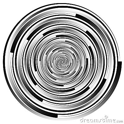 Abstract spirally element. Spinning, vortex graphic. Concentric Vector Illustration