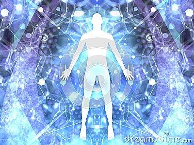 Abstract Spiritual Awakening - Cosmic Consciousness Meditation Stock Photo