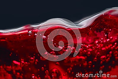 Abstract splashes of red wine on a black background Stock Photo