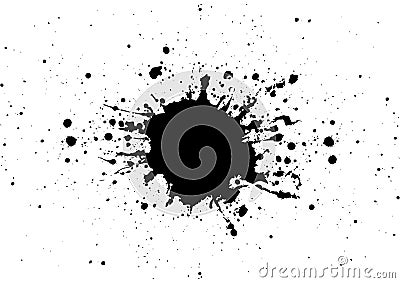 Abstract splatter black color design background. illustra Vector Illustration