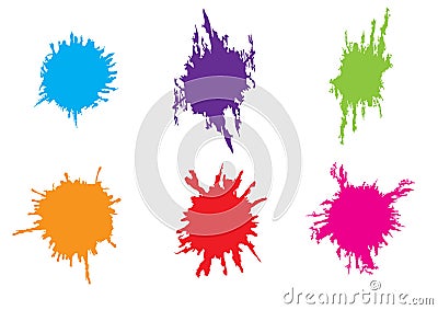 Abstract splatter pack design. color paint collection sp Vector Illustration