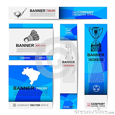 Abstract sport banner for Website Ads Vector Illustration