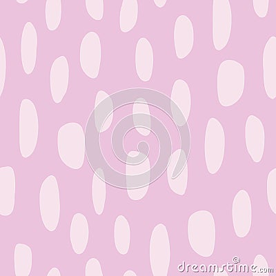 Abstract spot shapes seamless vector pattern. Light pink marks on dark pink background. Modern strokes design for fabric, Vector Illustration