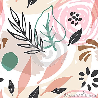 Abstract floral spring seamless pattern Vector Illustration