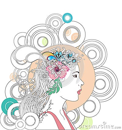 Abstract spring woman Vector Illustration