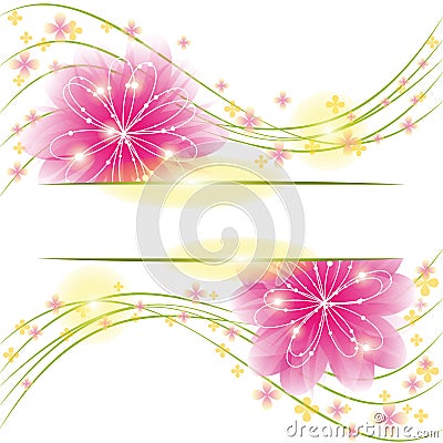 Abstract springtime flower greeting card Vector Illustration