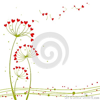 Abstract springtime love flower Vector Illustration