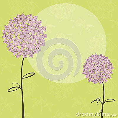 Abstract springtime purple Hydrangea flower Vector Illustration