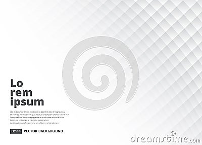 Abstract square background with perspective. White soft texture. Vector Illustration